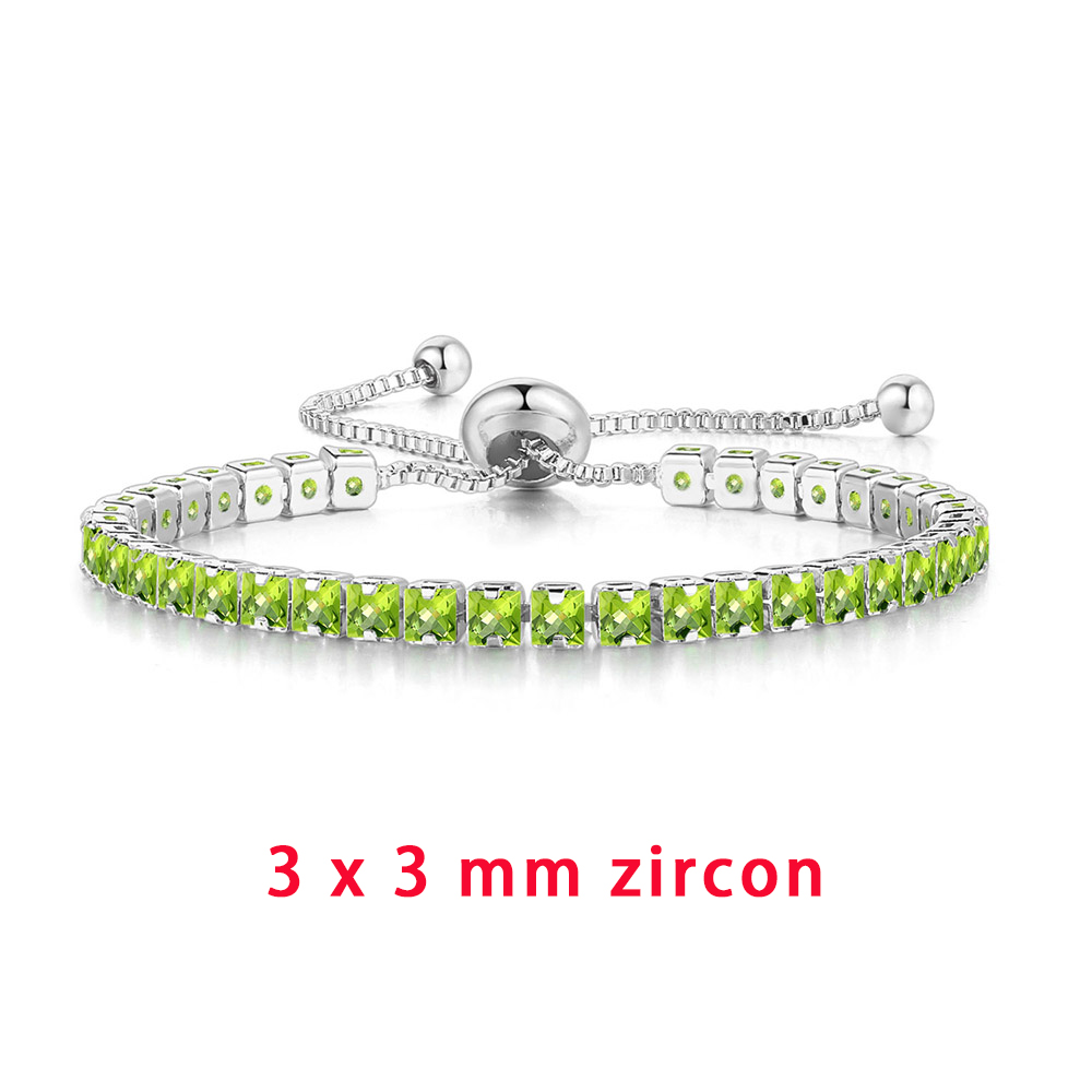 Zhouyang amizade pulseiras para mulher 2.5*2.5mm zircão quadrado rosa cor de ouro artesanal pulseira jóias presente por atacado h024: DZH030