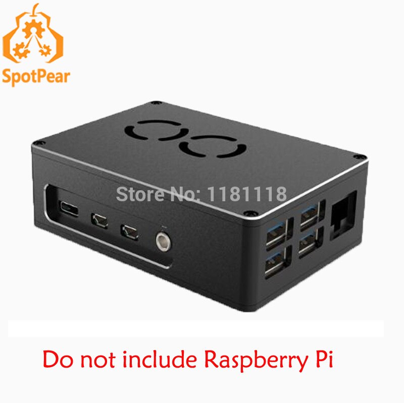 Raspberry Pi 4 Model B 4 Aluminium Metal Case Met Dual Fan Heatsink