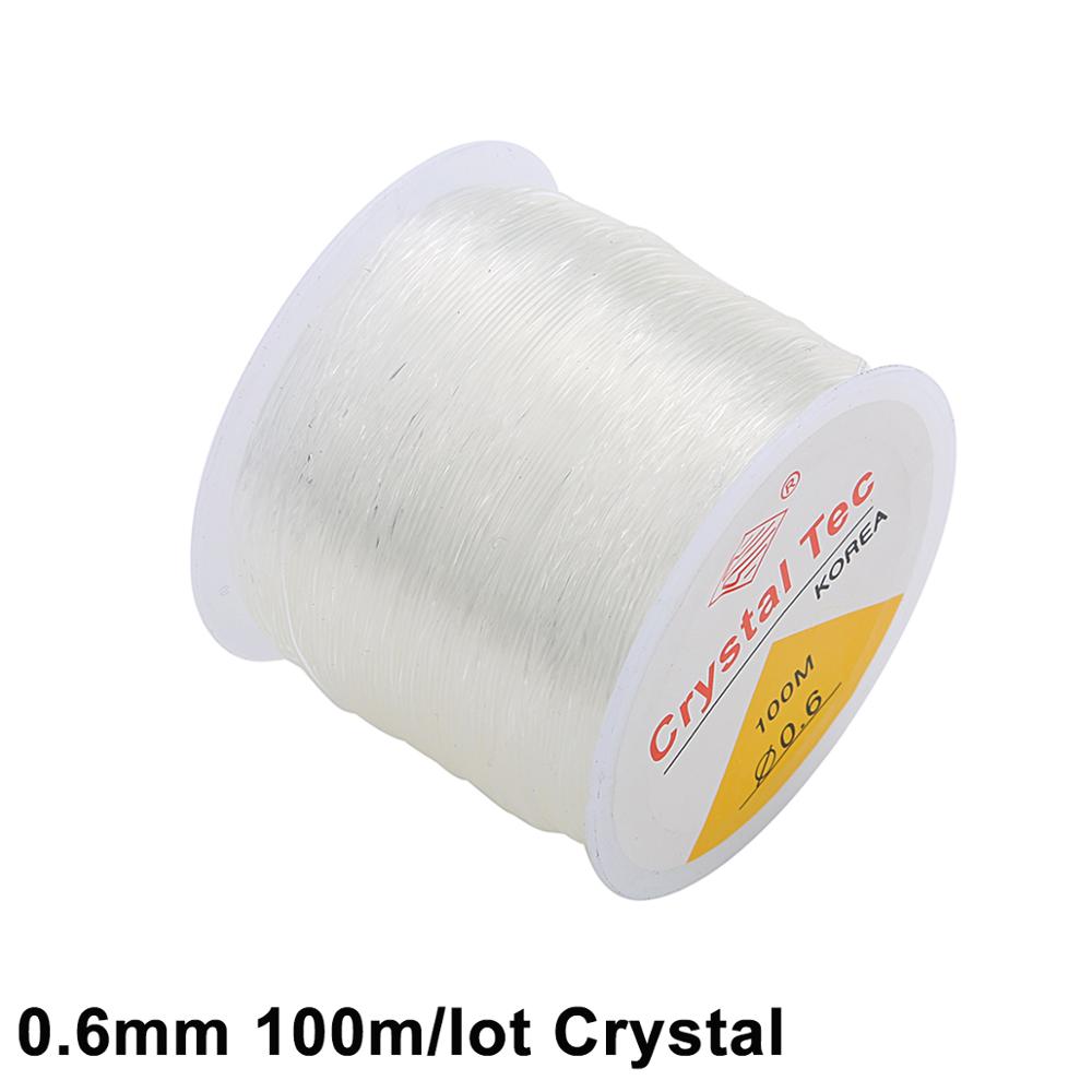 Plastic Crystal DIY Beading Stretch Cords Elastic Line Jewelry Making Supply Wire String jeweleri thread String Thread: 0.6mm 100m Crystal