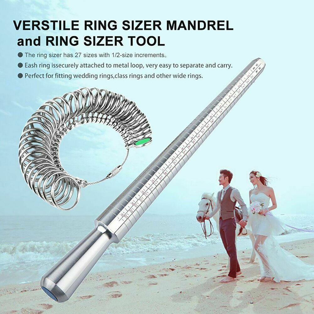 Ring testing linjal aluminium testringer sett test ring størrelse hjemme diy finger målestokk loop sett