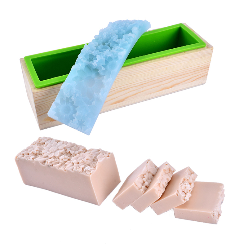 Nicole Zeep Mold Flexibele Siliconen Liner Mould Met Houten Doos En Reliëf Mat Diy Handgemaakte
