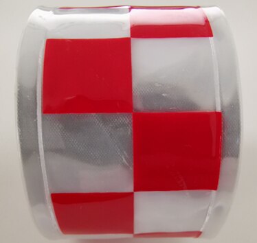 3m reflecterende waarschuwingstape in pvc-kleur voor veiligheidskleding, naaibaar: 5 cmx 3m rood wit