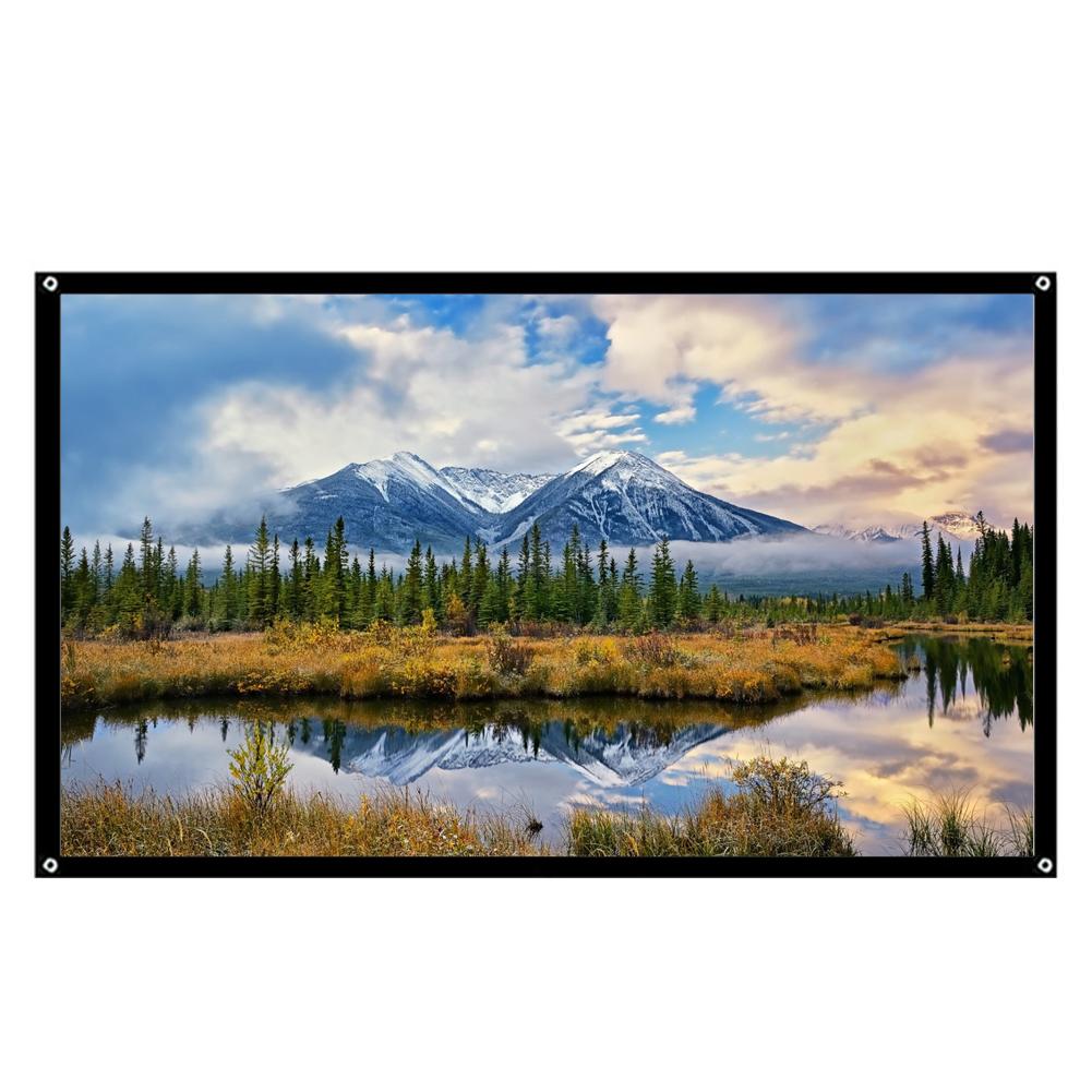 4/3 Fabric Fast Fold Table Hanging Projection Screen Curtain for HD 3D LED Home Theater Smart Movie Projection Screens Display