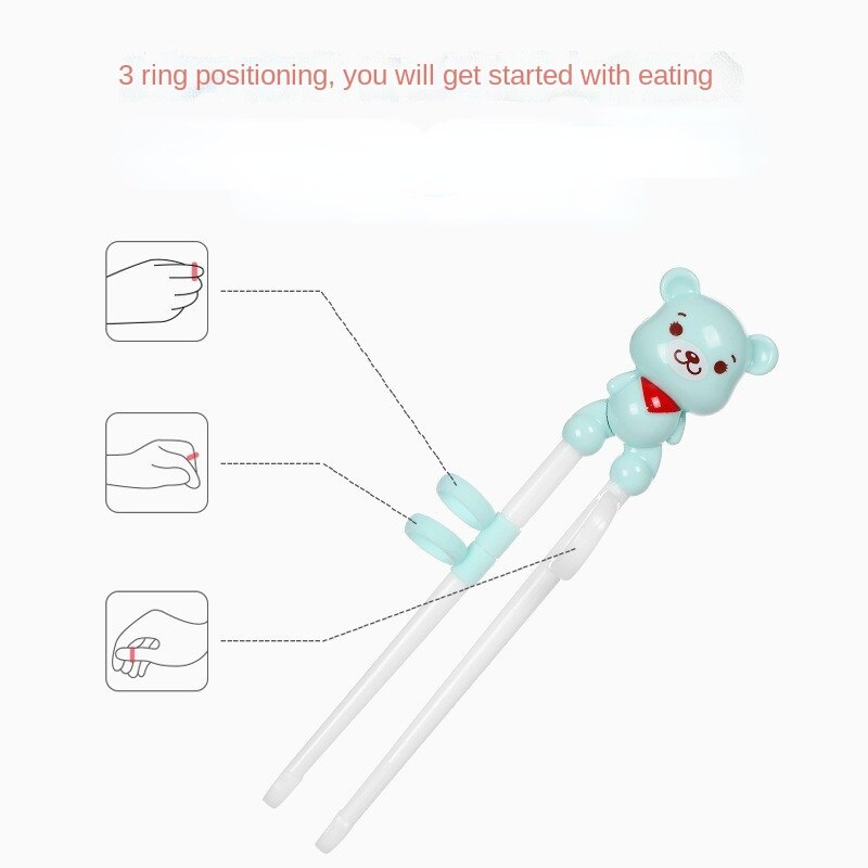 Leuke Baby Leren Eetstokjes Cartoon Dier Beginner Chopstick Servies Siliconen Abs Eetstokjes Kinderen Eten Training Helper