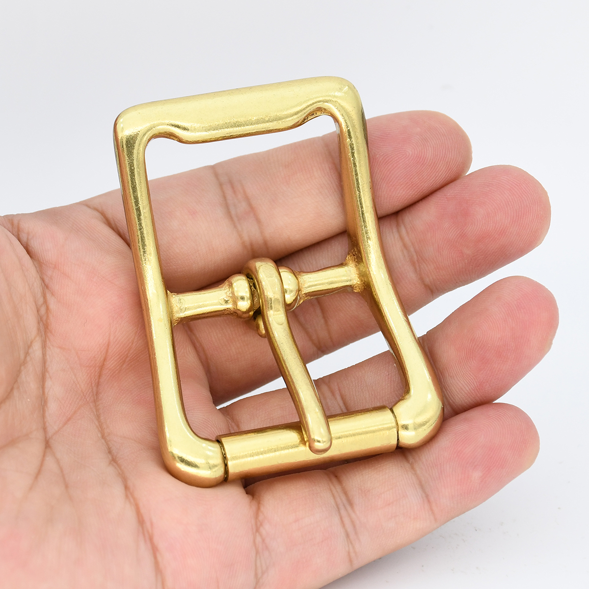 Brass Roller Belt Buckle Adjustable Tri-glide Pin Buckle Leather Craft Bag Strap Parts Horse Bridle Halter Harness Accessories