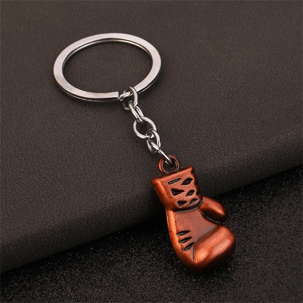 Metall Boxhandschuhe Schlüsselanhänger Sport 3D Fitness Boxen Schlüsselanhänger für Männer Rucksack Anhänger Auto Schmuckstück Kampf Verein Spiel: Silber