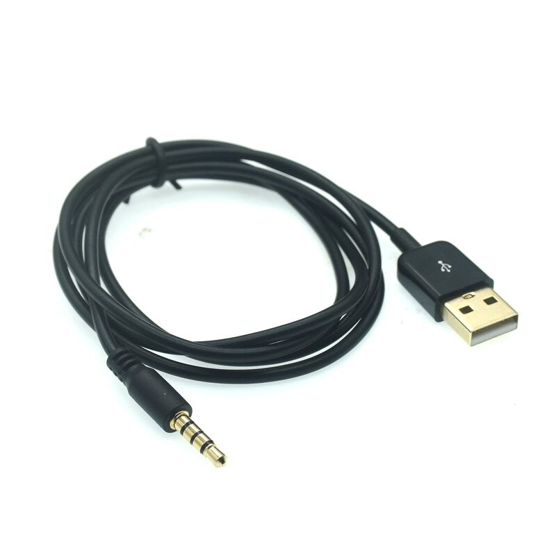 3.5Mm Aux Audio Plug Jack Naar Usb 2.0 Male Charge Cable Adapter Aux Cord Gegevens 100Cm Kabel 3FT