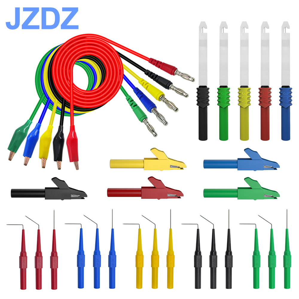 Jzdz Multimeter Test Lead Kit Alligator Clip Tot 4 Mm Banana Plug Test Probe Terug Probes Kit JT8009