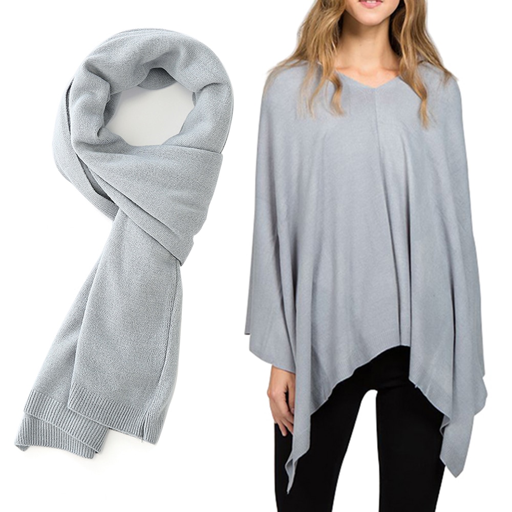 polyvalent châle couleur unie infini écharpe châles multi-fonction pull pull grande taille personnes anniversaire