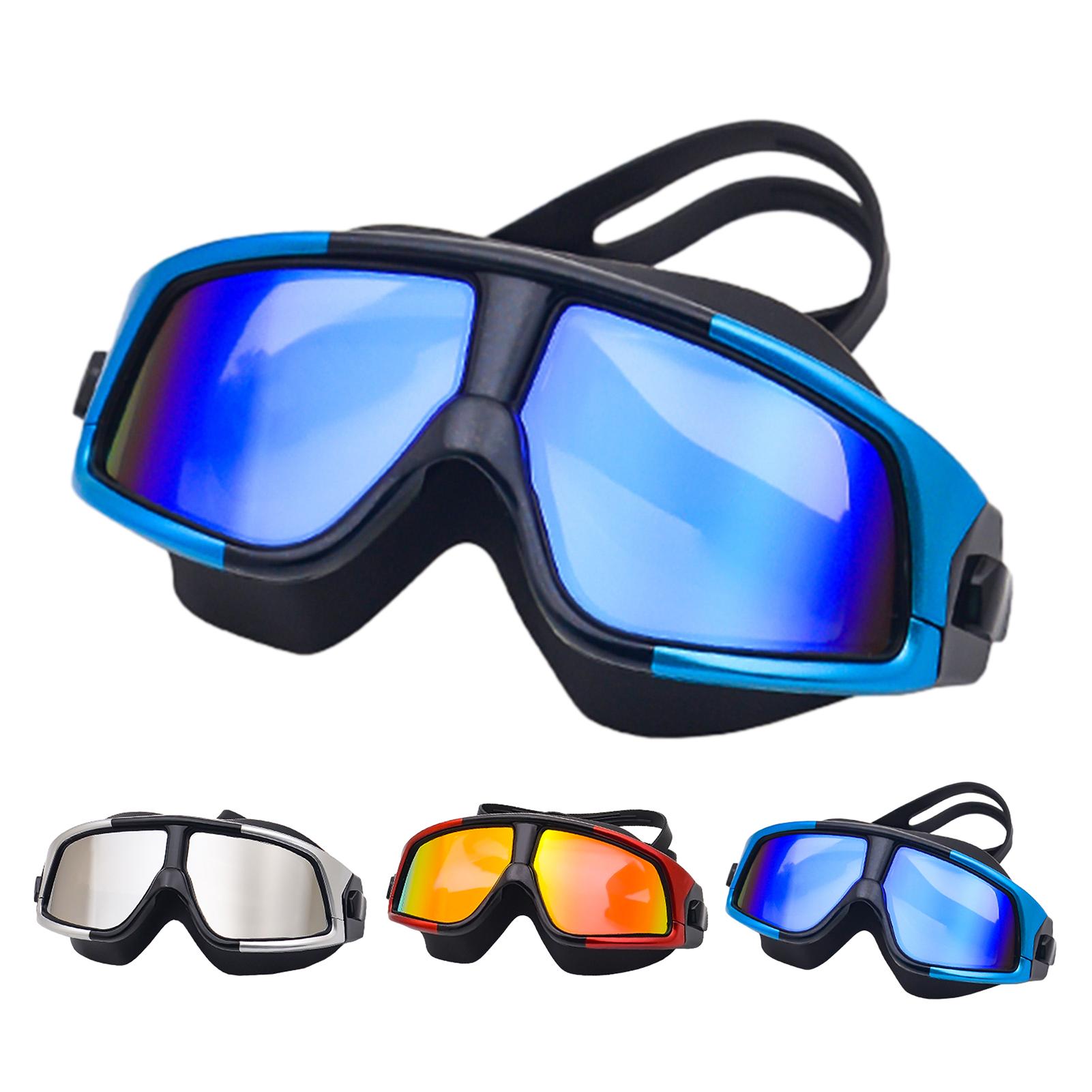 Waterproof Fog Swimming Goggles High-Definition Large Frame Anti-Ultraviolet Plating Flat Light Diving Goggles For Adults