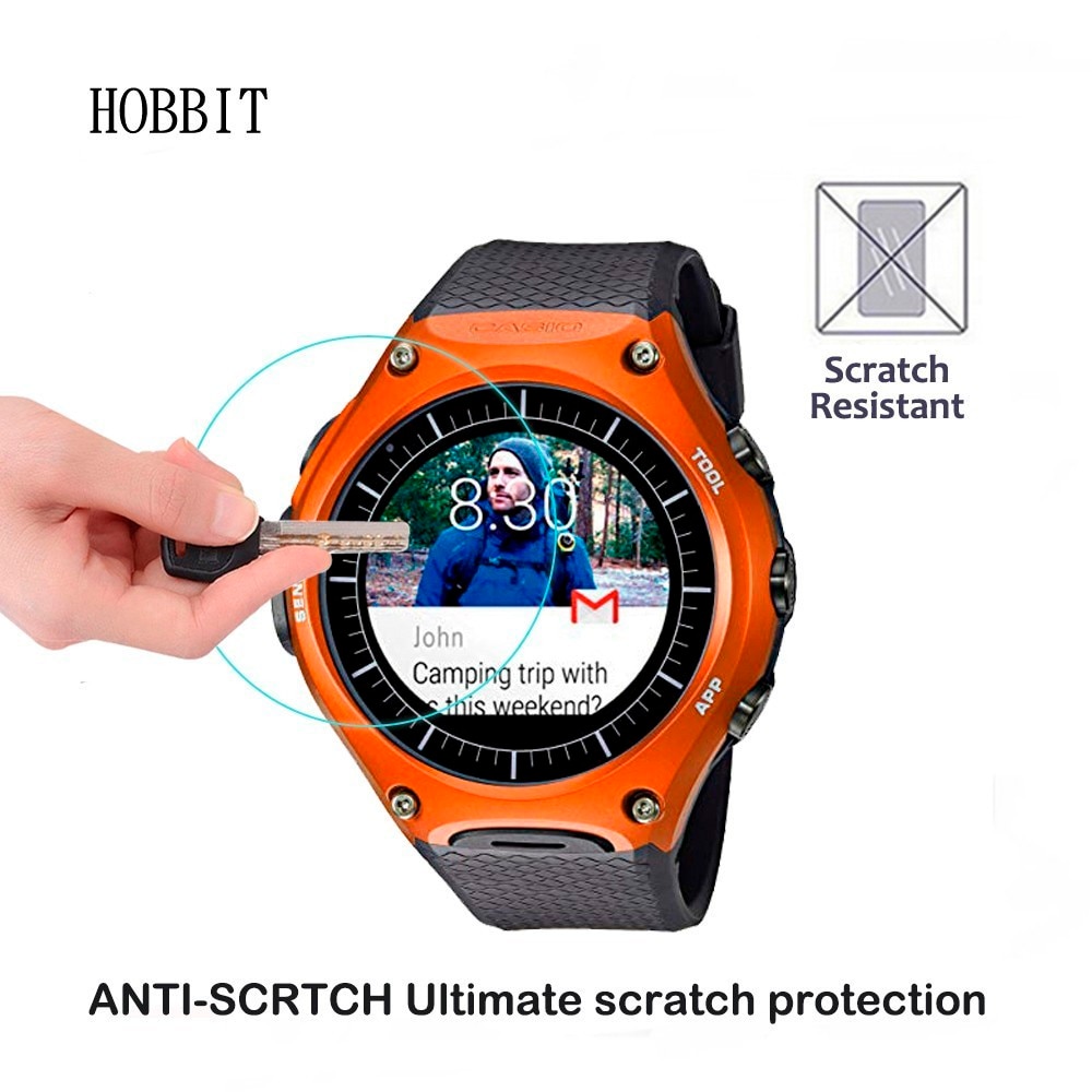 2 pack 0.3mm 2.5d klart härdat glas skärmskydd för casio wsd -f10 /  wsd -f20 /  prw -7000 smartwatch skärmskyddsfilm
