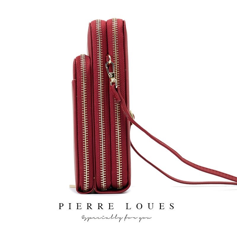 Pierre Loues Women Mobile Phone Bag Retro Multifunctional Simple Small Shoulder Bag Female Crossbody Bag