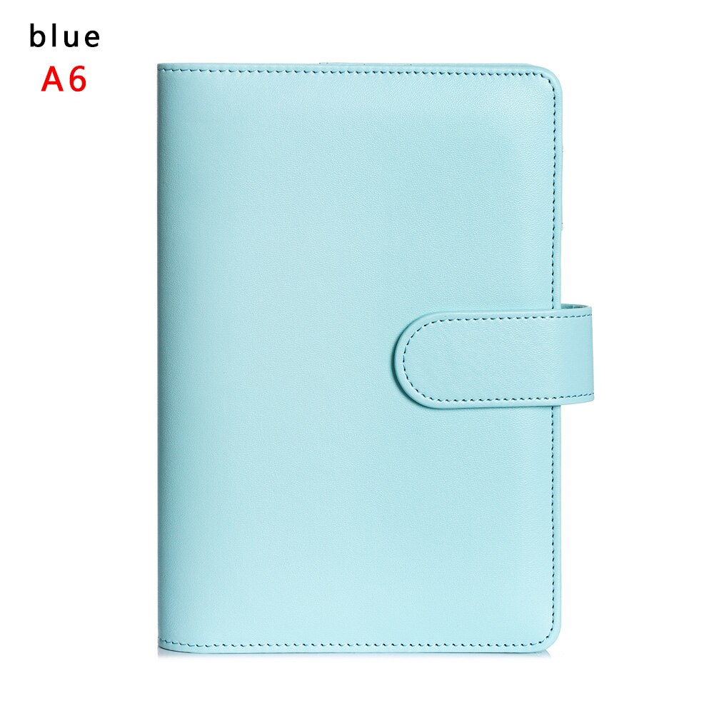 A5 A6 Classic Loose Leaf Ring Binder Notebook Multifunctional Planner Weekly Monthly Diary Notebook Cover Stationery: A6-blue