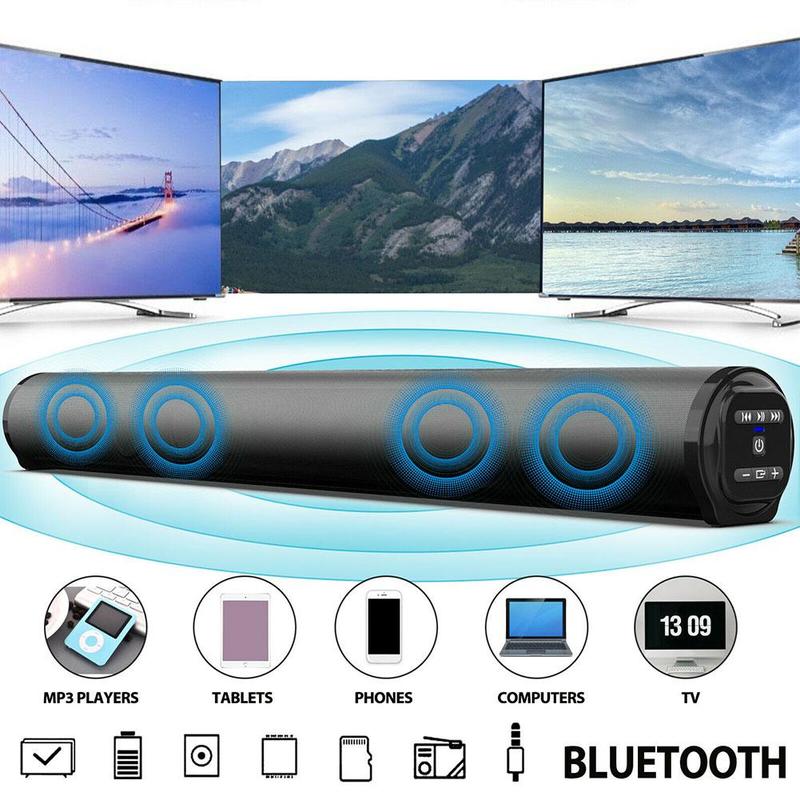 BS-10 sans fil Bluetooth 5.0 haut-parleur barre métallique Bluetooth haut-parleur Home cinéma Surround haut-parleur stéréo avec télécommande