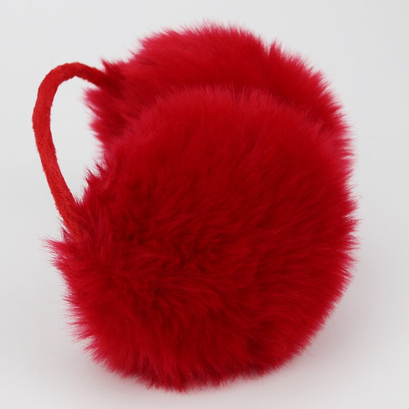 Plush Female Winter Earmuff Warm Lovers Ear Warmer Plush Plain Teenage Student Mother Girl Ear Muffs: Red