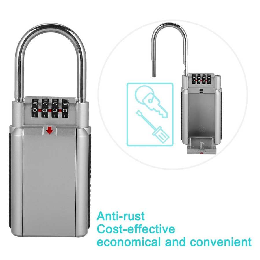 Password Key Box Metal Padlock Key Safe Storage Lock Box Lockbox