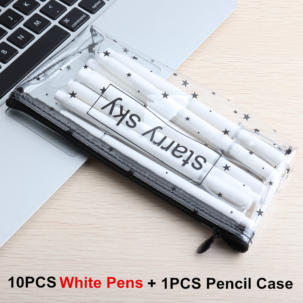 10Pcs/Set Promotional gel pen And Pencil Case Pen Stationery Kawaii Gel Ink Pen School Stationery Office Suppliers Pen