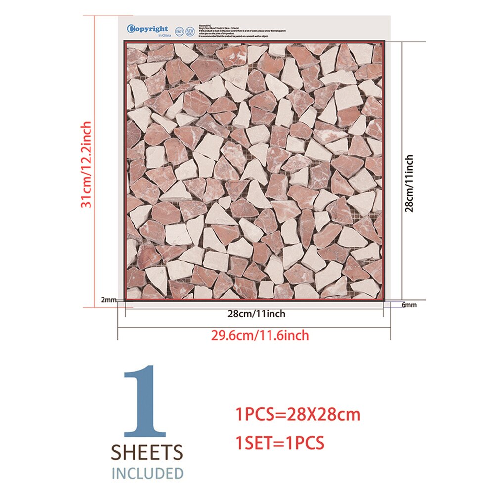 Wood Pattern Wall Tile Stickers Waterproof Retro Pattern Tile Floor Stair Sticker Bathroom Kitchen Decoration: F