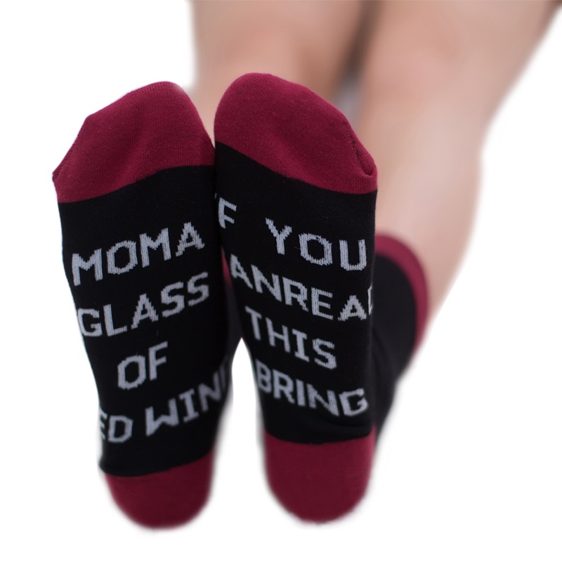 Men Women Wine socks Printed Letter If You can read this Bring Me a Glass of Wine Letter Printed Socks Sport Socks