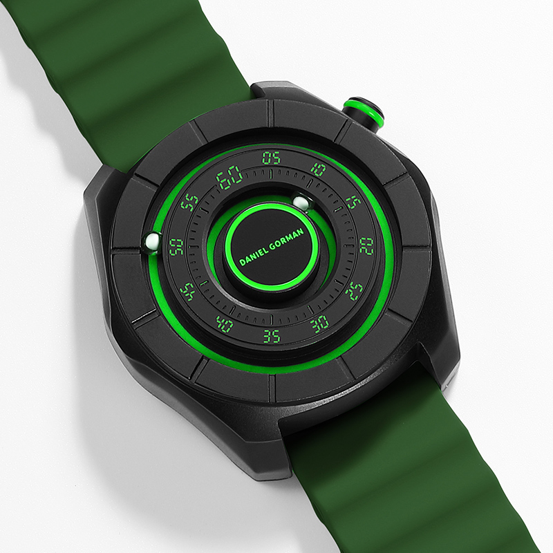 Men's Casual Magnetic Watch Brass Quartz Waterproof Silicone Strap Sports Clock Fashionable Magnet Ball Relogio Masculino