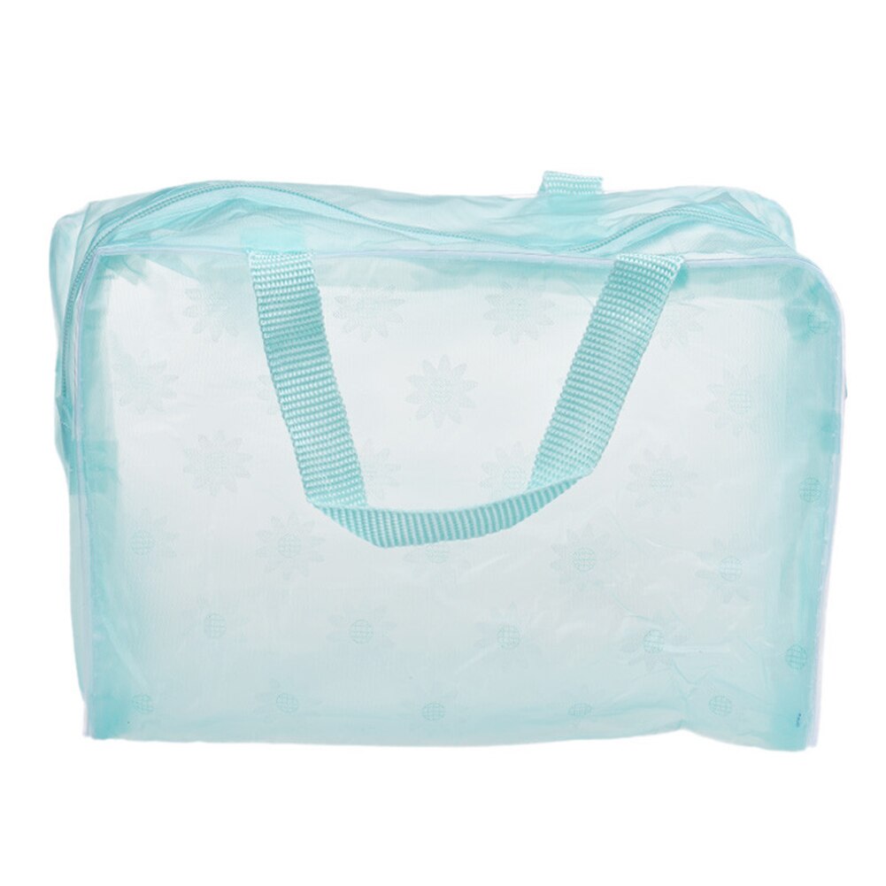 Sac cosmétique imperméable de PVC femmes voyage sac de maquillage d'impression florale transparente maquillage organisateur pochette de rangement de toilette femme: green