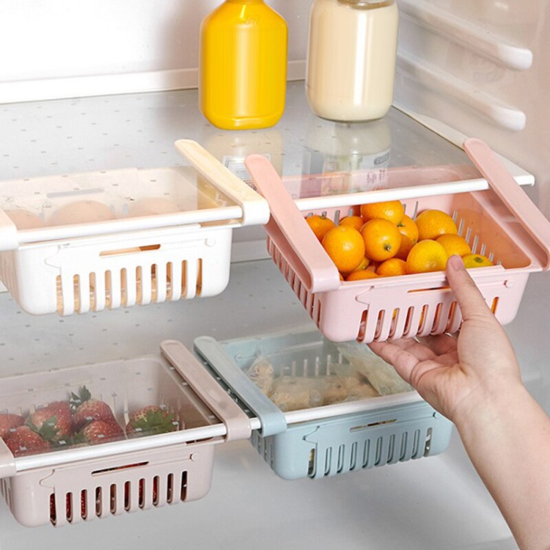 1 pièce de support de rangement multicolore pour tiroir de réfrigérateur de cuisine, support de rangement en plastique pour la maison