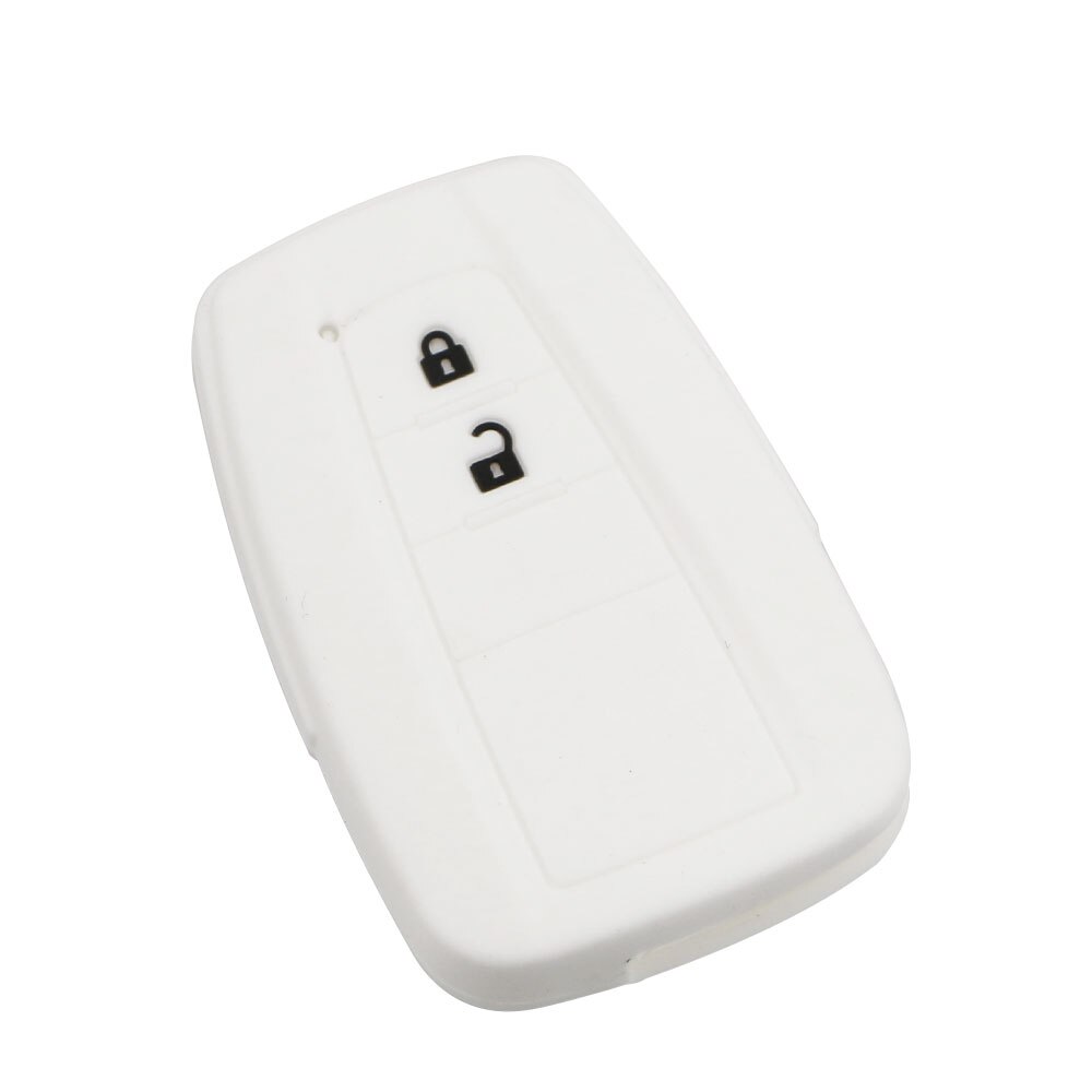Carmilla Silicone Car Key Fob Cover Case for Toyota CHR C-HR Camry Prius Prado - 2 3 Buttons Remote Keyless: 2 buttons white