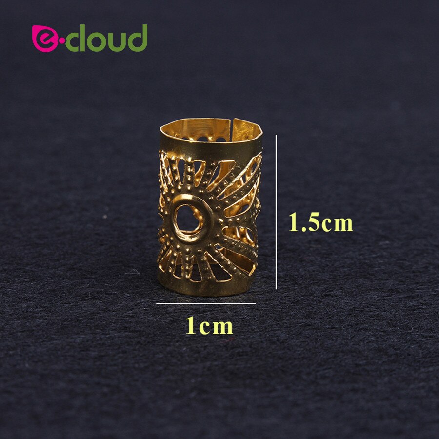 100 Stks/partij Golden/Zilver Haar Dreadlocs Vlechten Micro Haar Ring Kralen Verstelbare Manchet Clip Ca. 15Mm Gat