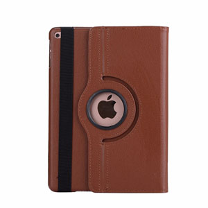 Para ipad Mini1/2/3 Funda para tableta con soporte giratorio de 360 grados Funda de cuero tipo Folio para ipad Mini 2 Mini 3 7,9 pulgadas Funda: Marrón