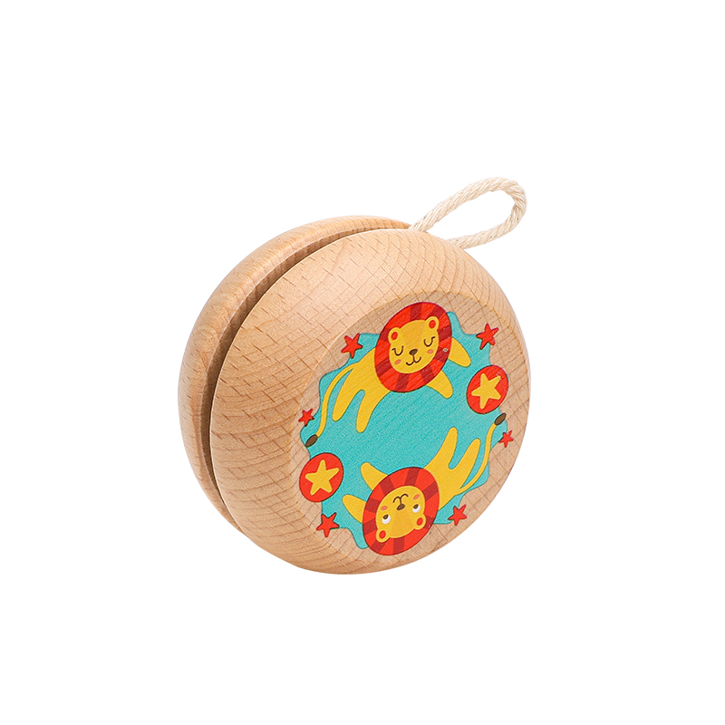 1Pc Small Size Children Wooden Yo-yo Ball Colorful Different Pattern Funny Toys Kids Classic Rope Toys Hand Trainning Kid: 12