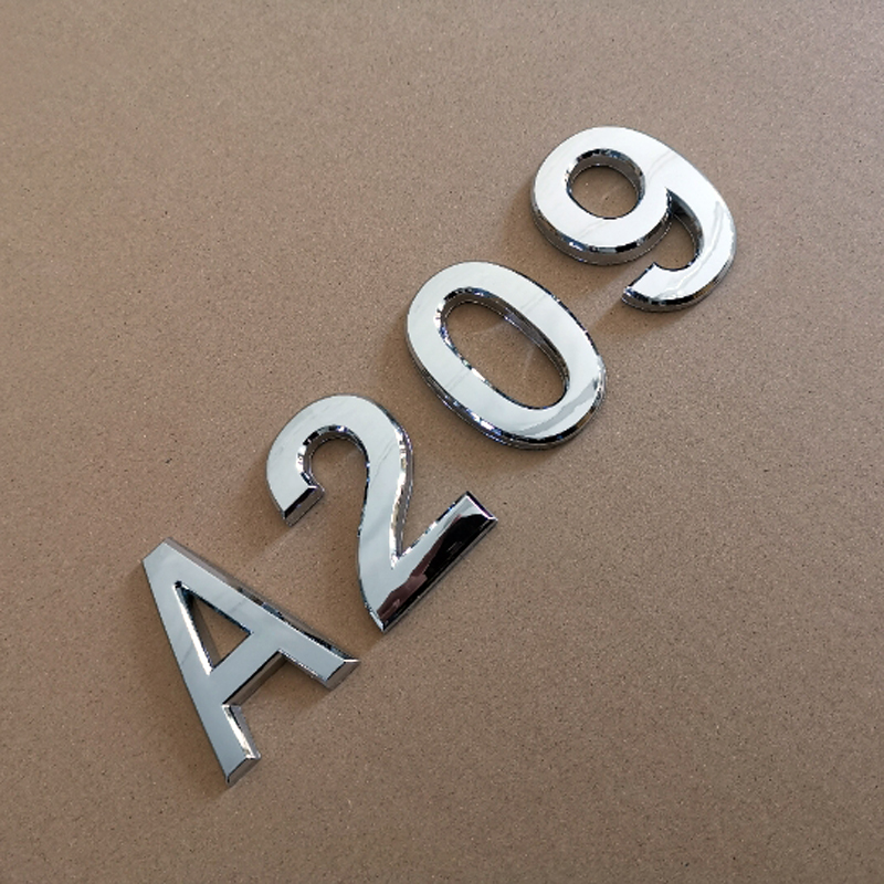 5 cm, 3D Digits Numeral letter of the alphabet Plate Plaque Sign Sticker With Self-adhesive for door, Silver Plaque Number