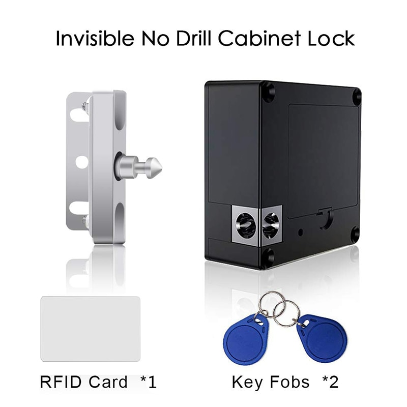 SMart Electronic Lock No Hole Installation Invisible Hidden RFID Furniture Keyless Door Lock For Drawer/Cabinet Sensor Locker
