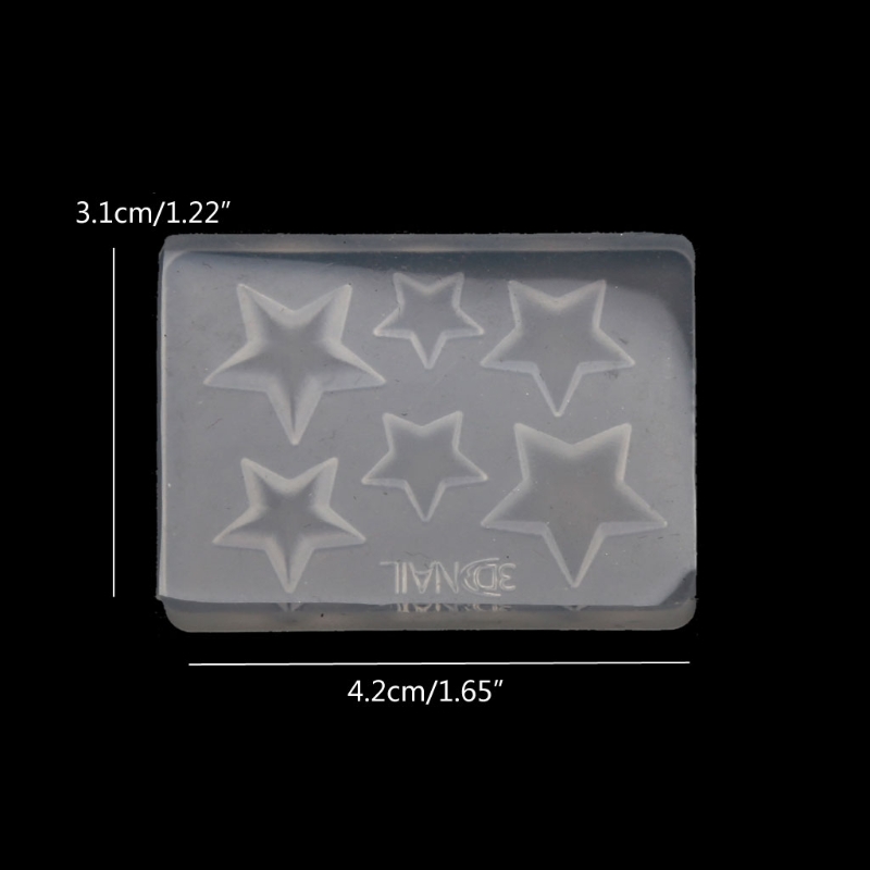 Handmade Mini 3D Carving Star Nail Art Silicone Mold Small Star Charm Resin Casting Mold 3D Star Jewelry Making Tools