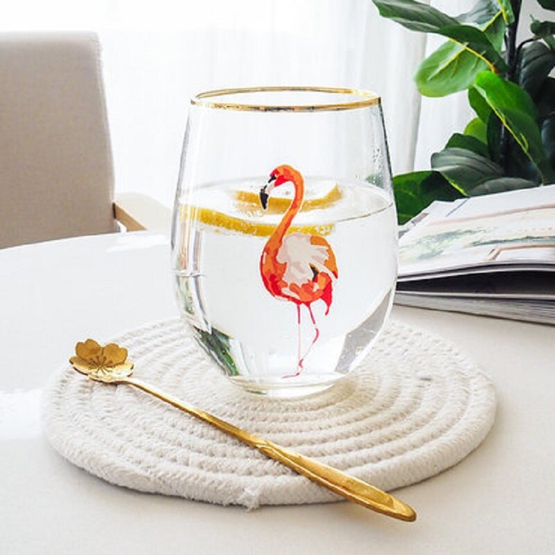 Kerst Glas flamingo water glas vruchtensap melk cup yoghurt sneeuw glas.