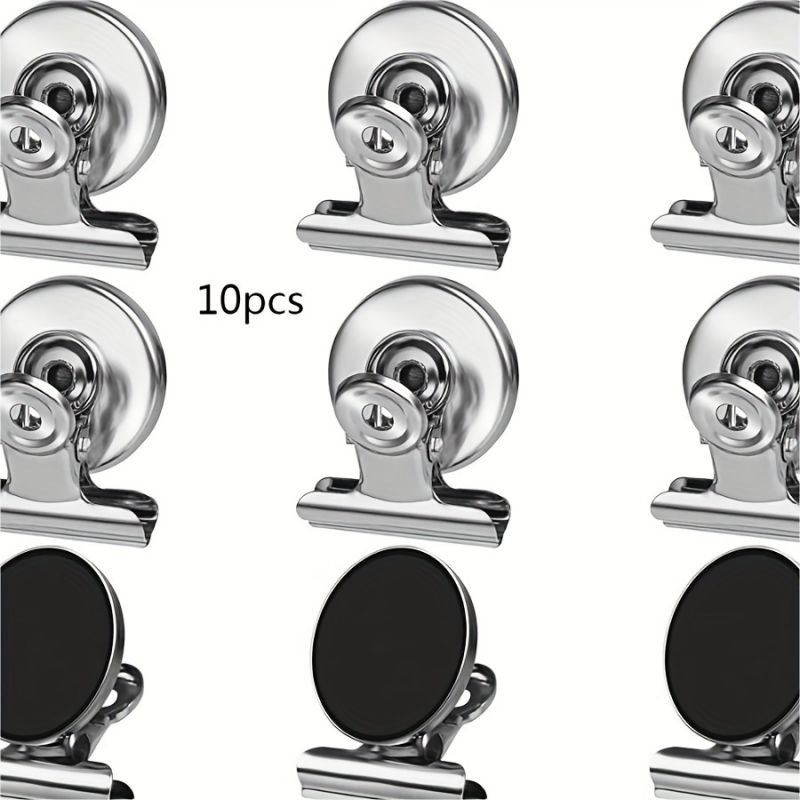 Imanes de nevera Imanes de refrigerador Clips magnéticos Lista detallada de alta resistencia Exhibición de sujetadores de papel en el hogar, la oficina y la enseñanza: BLANCO