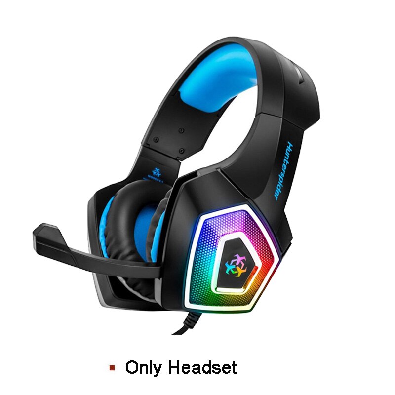 PC Headset With Mice Stereo Gaming Headset Surround Sound Headphones with Mic LED Light for PS4 PC Laptop+Gaming Mouse Mice Pad: Only Headset