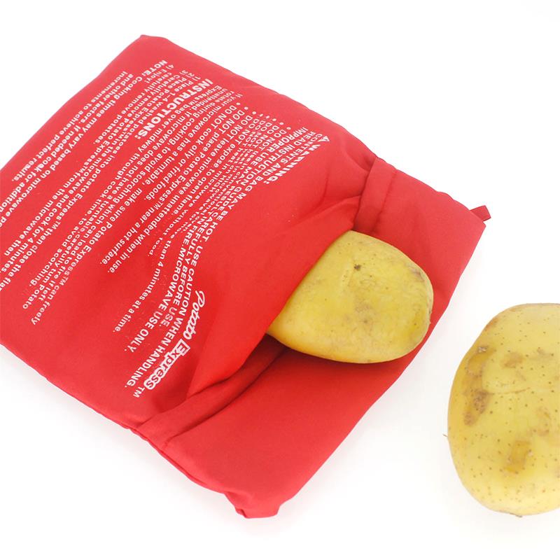 1 ST Rode Wasbare Cooker Bag Gebakken Aardappel Magnetron Koken Aardappel Quick Fast koks 4 aardappelen tegelijk