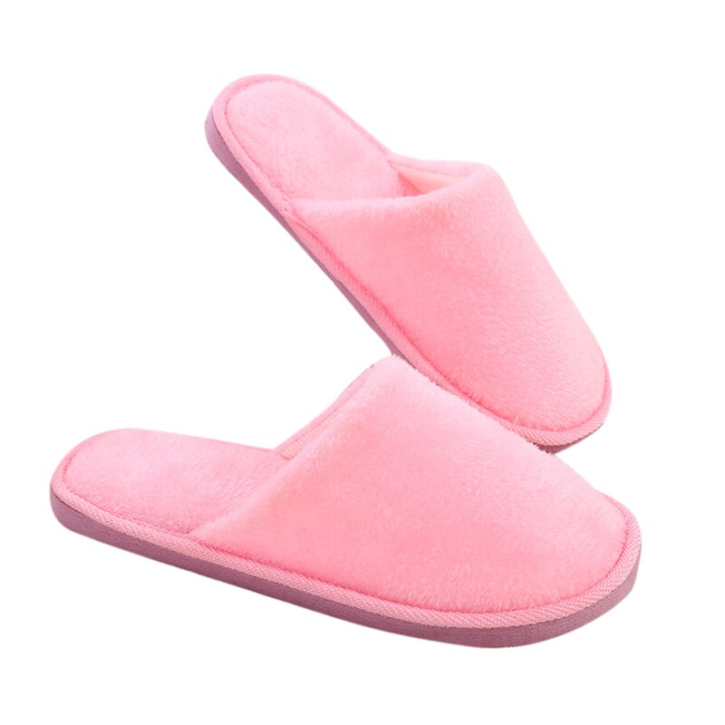 Kengät tohvelit naisten miehet koti pörröinen talo talvi lämpimät tossut pehmeät lenkkarit sisätiloissa makuuhuone pantuflas zapatos: Vaaleanpunainen  (38-39)