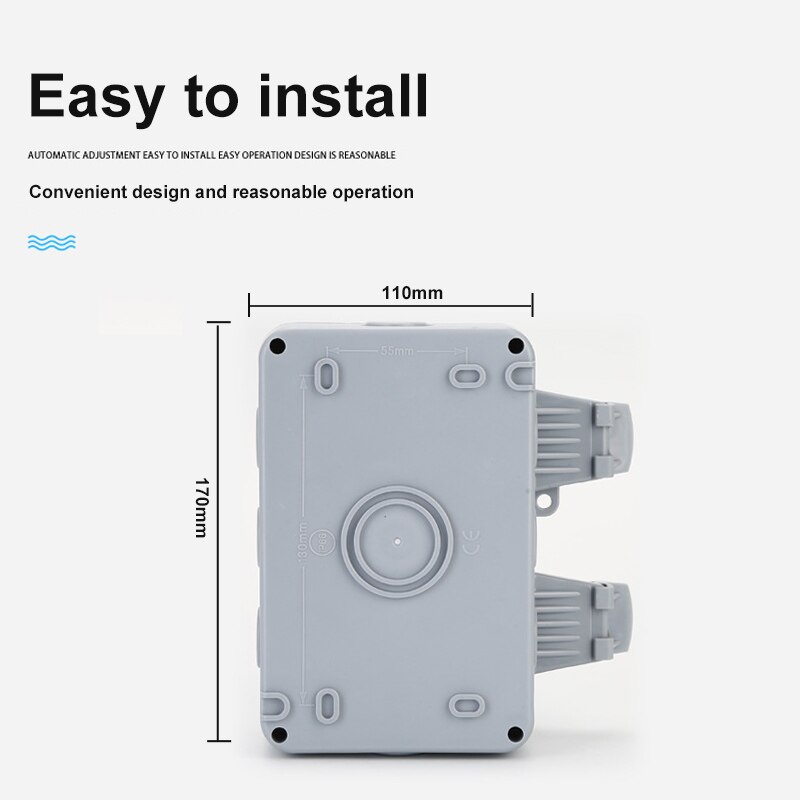 2-Weg Outdoor Socket Stopcontact Slagvastheid 3680W 16A Eu Uk Fr Us Stopcontact IP66 Muur socket Voor Tuin Inrichting