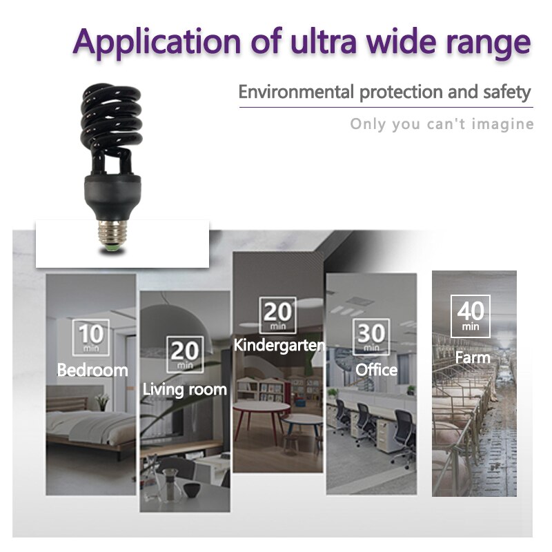 E27 / 220V LED Lamp Ultravio Energy-saving Black Light Lamp Negative Ion Purification Air UV Sterilization And Disinfection Bulb