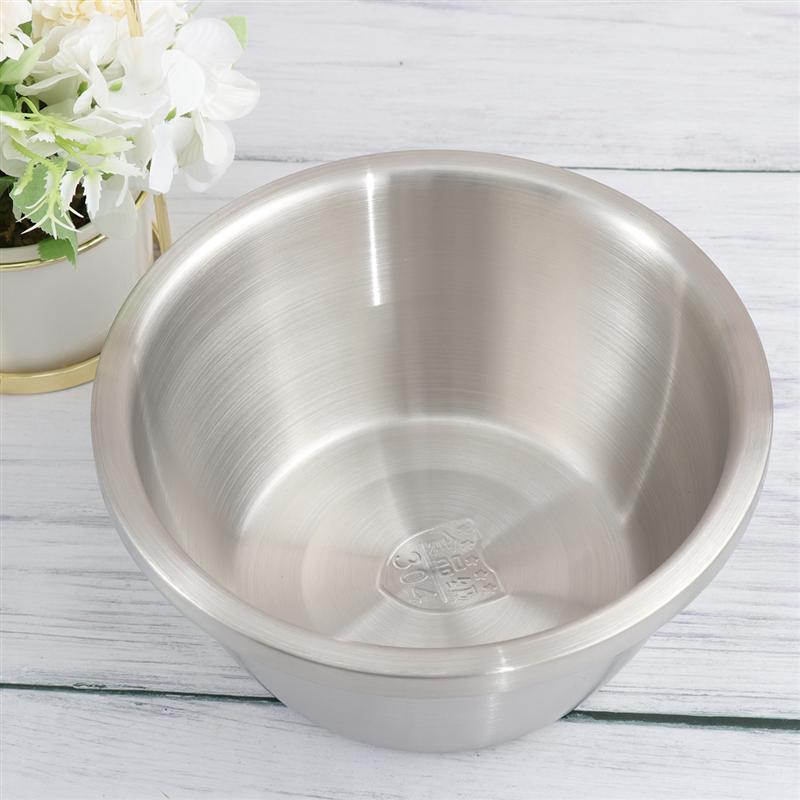 Lavabo de acero inoxidable Tureens engrosado, cuenco de mezcla redondo, lavabo de lavado para cocina, Bol para ensaladas, recipiente para comida