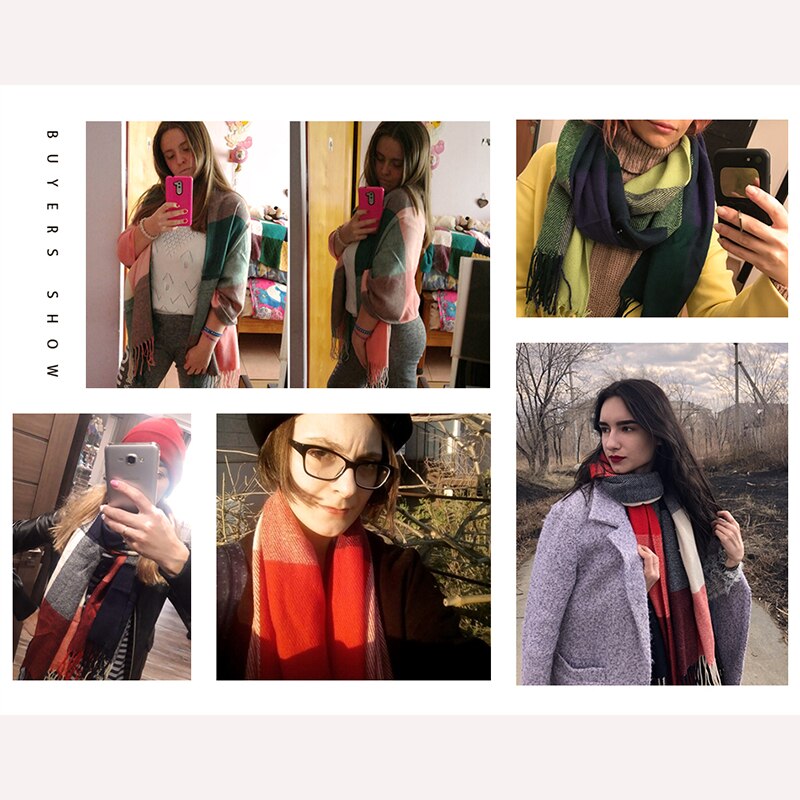 Vinter tørklæde til kvinde strik tassellong tørklæde bomuldsjal wrap sjal kvinde plaid efterår vinter varmt tilbehør