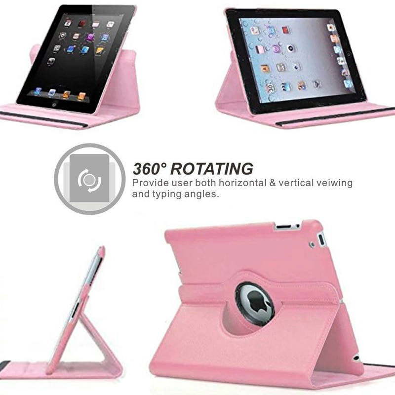 360 Degrees Rotating Cover for Apple iPad 2 3 4 PU Leather Case For iPad 2 3 4 Smart Tablet Stand Holder Cases A1397 A1416 A1430