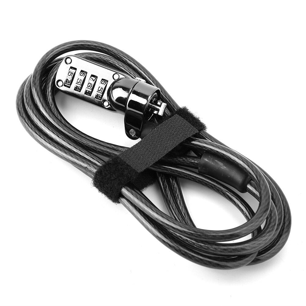 2m/6.6ft 4 Digit Combination Computer Laptop Steel Wire Coded Lock Security Anti-Theft Lock Device