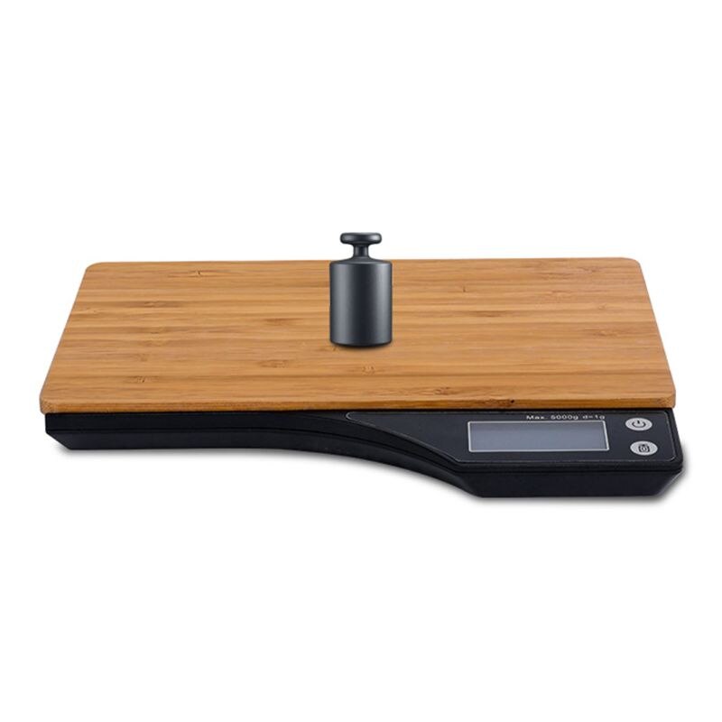 Kitchen Scale 5kg Blue Backlight Electronic Scale Jewelry Food Balance Weight Pocket Scale Portable Bamboo Panel Digital