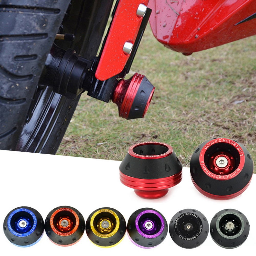 1 paire moto chute Protection Scooter cyclomoteur CNC aluminium moto accessoires avant fourche roue cadre curseurs alliage