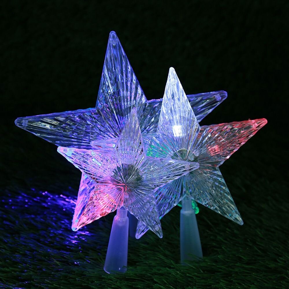 Tretopp ornamenter lysende lampe feiring hotell tretopp pentagram fasjonabel plast bryllup hjemmeinnredning tre topp stjerne