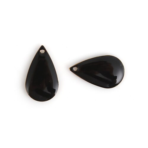 Wasser Tropfen Emaille Anhänger Kupfer Emailliert Doppelseitige Pailletten Reize Unbeschichtet 21*13mm( 4/8 &quot;) für DIY Ohrring Zeug, 10 Stck: 8
