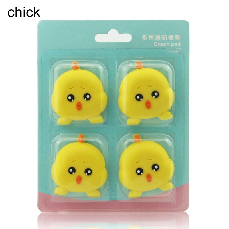 4 sztuk/zestaw samoprzylepne ściany wyciszenie naklejka na ścianę i drzwi silikonowa ochrona na zamek robić drzwi klocki pogrubienie Słodki kreskówka zwierząt zaszokować mata