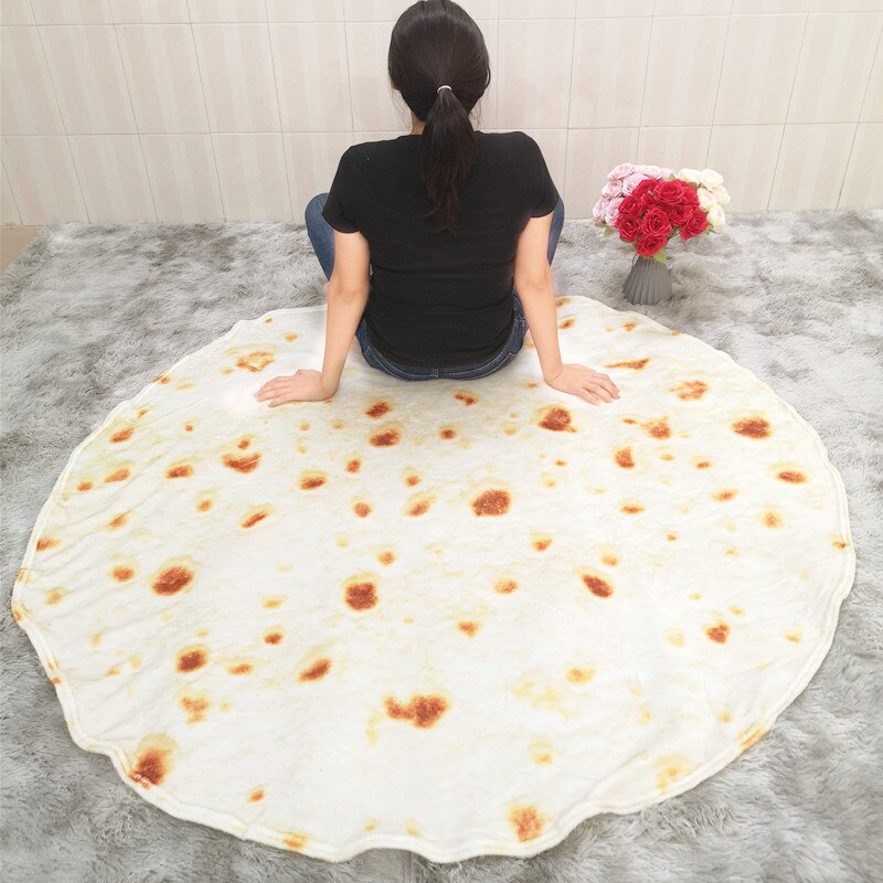 Pizza Tortilla Tortilla Blanket Pita Lavash soft blanket for bed wool sofa plaid plush bedspread Manta Burrito Koce: Burritos-3-3 / 100cm